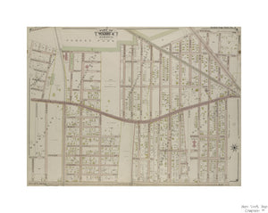 1901 - 1904 map of Brooklyn Queens, V. 1, Double Page Plate No. 4; Part of Jamaica, Ward 4; Map bounded by Magnolia Ave., Division Ave., Market St., Briggs Ave., Atlantic Ave., Vanderveer Pl Publisher/ E. Belcher Hyde