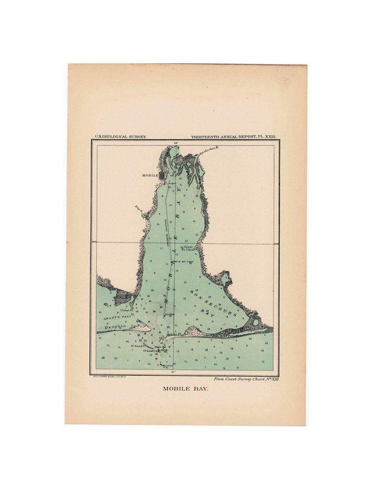 13th Annual Report of the US Geological Survey, Mobile Bay 1893 - New York Map Company