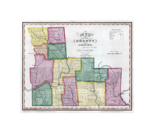 Map of County of Broome (New York)., An Atlas Of The State of New York, ContainingVintage map of the State And Of The Several Counties... under the superintendance and direction of Simeon DeWitt, Surveyor General, pursuant to an Act of the Legislature, A