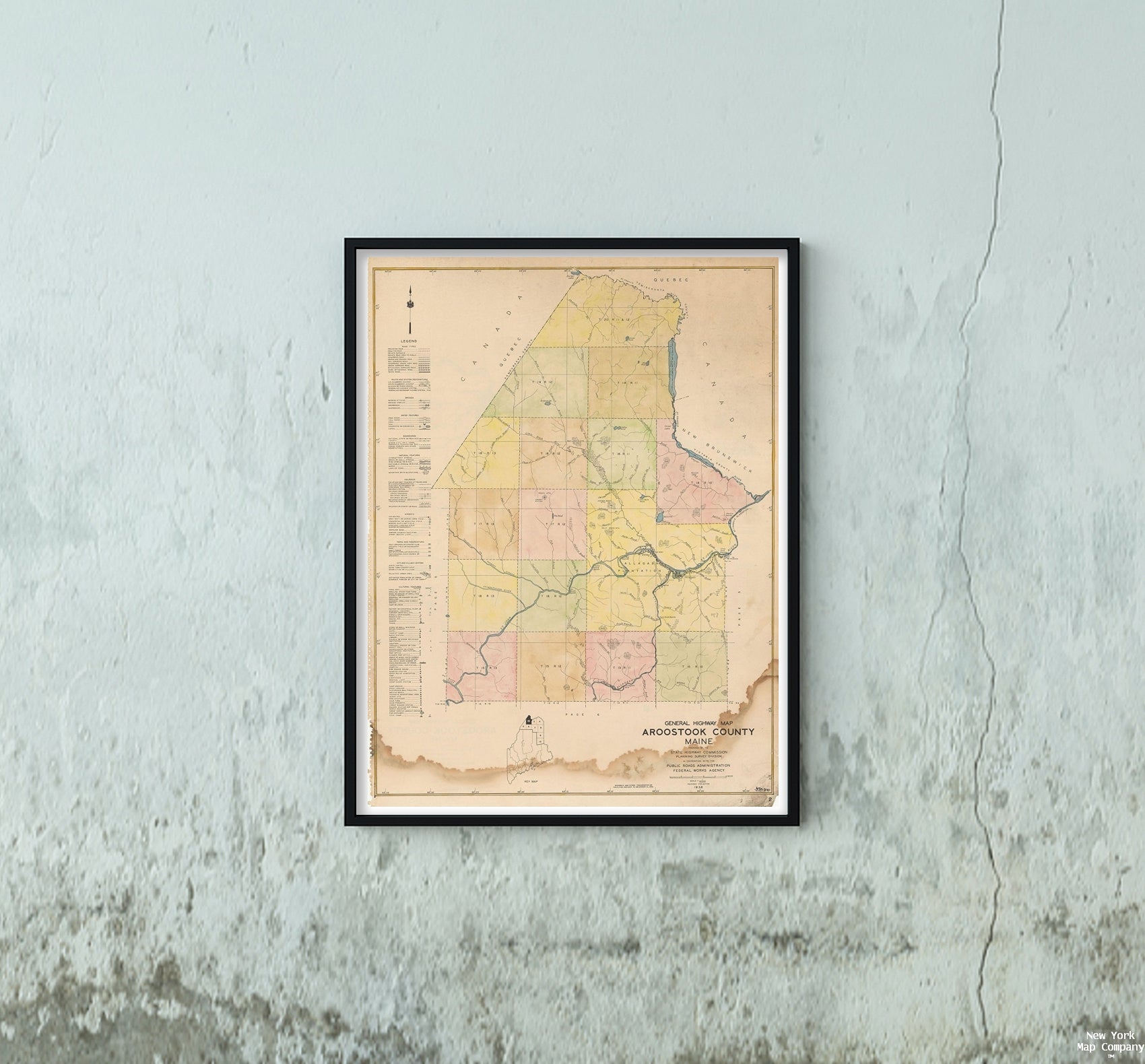 Maine General Highway County Maps, Aroostook 1938 Plate 002