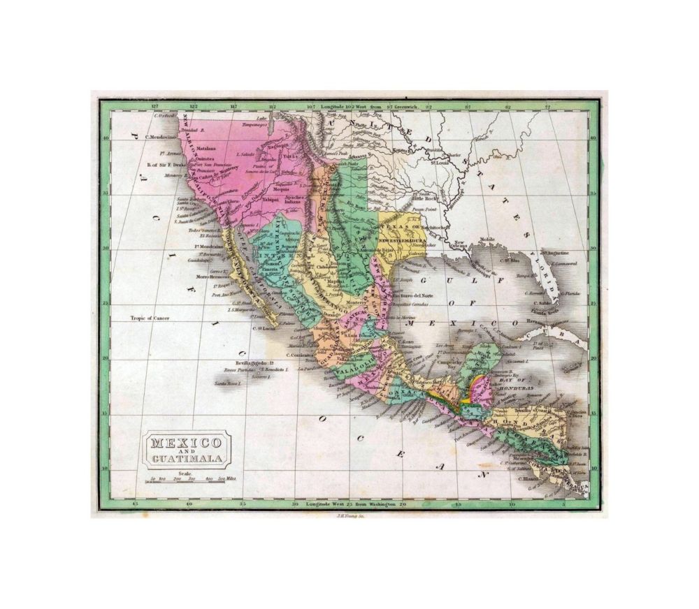 Mexico and Guatimala. J.H. Young Sc. (Philadelphia: John Grigg, No. 9 North Fourth Street. 1830), (Covers to) Grigg's American school atlas, exhibiting the different grand divisions of the globe, together with a set of maps particularly adapted to illust