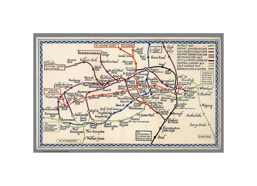 Underground: Inner area map of the electric railways of London. Electric Railway House, Broadway, Westminster, S.W. The Dangerfield Printing Co. . Ltd., London. 118-125M-9-3-21., Underground: Inner area map of the electric railways of London. Electric Ra