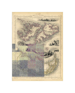Falkland Islands And Patagonia. The Illustrations by H. Winkles and Engraved by W. Lacey. The Map Drawn and Engraved by J. Rapkin., The Illustrated Atlas, And Modern History Of The World Geographical, Political, Commercial and Statistical, Edited By R. M
