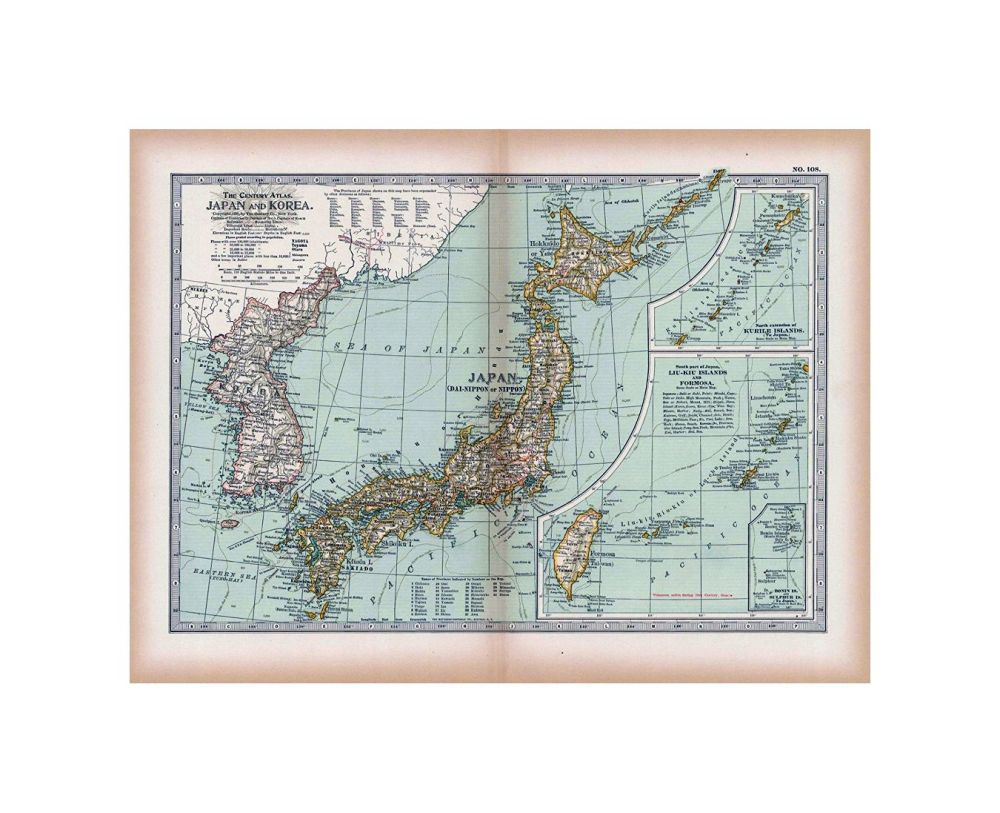 The Century Atlas of The World, Japan and Korea 1897