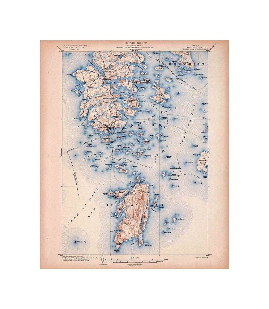 Atlas of Maine 1905 (Ed. 1892 reprint 1899), Deer Isle and Isle Au Haut and Stonington and Swan Island 1905