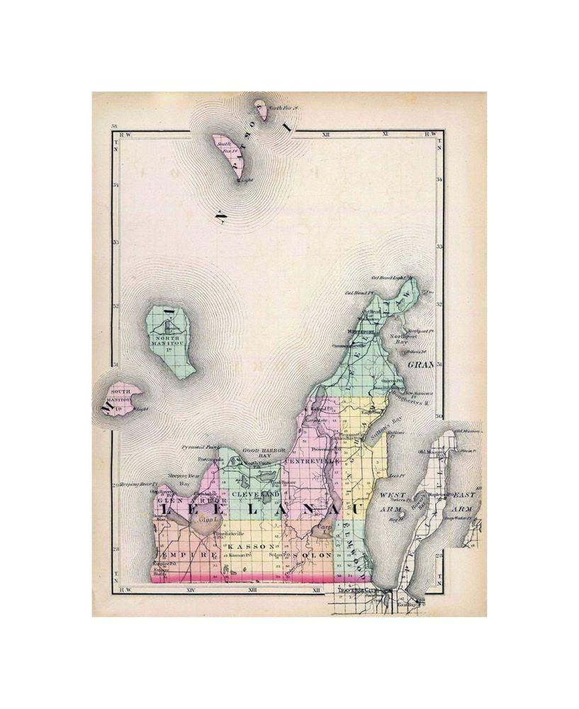 (Map of Leelanau County, Michigan. Drawn, compiled, and edited by H.F. Walling, C.E.... Published by R.M. and S.T. Tackabury, Detroit, Mich. Entered... 1873, by H.F. Walling... Washington. The Claremont Manufacturing Company, Claremont, N.H., Book Manufa - New York Map Company