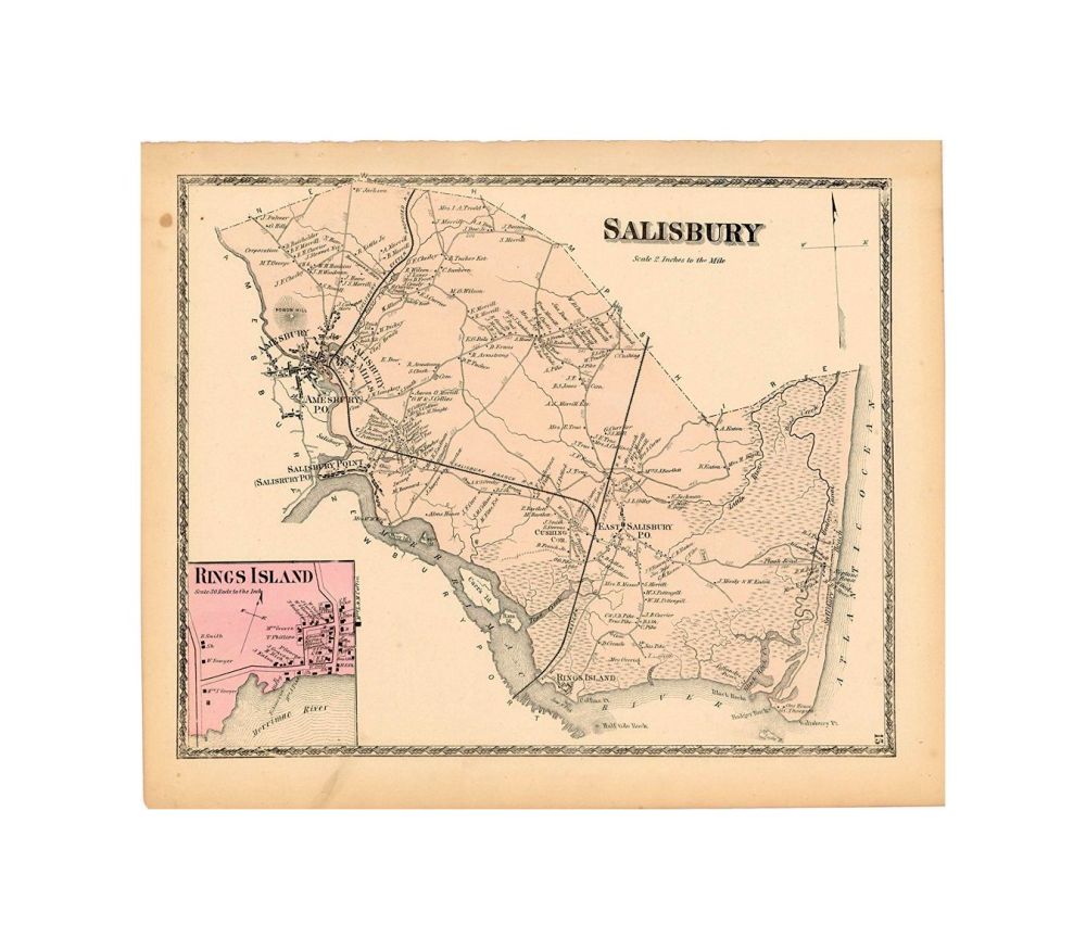 Atlas of Essex County Massachusetts, Salisbury 1872