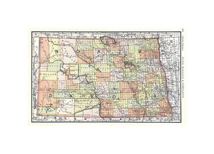 A beautiful 1891 map of North Dakota by Rand McNally and Company. It covers the entire state in, great detail, noting important towns, cities, rivers, Indian reservations, railroads and other topographical features. The map also delineates survey grids a