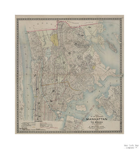 map of Hyde's pocket map of the Boroughs of Manhattan and the Bronx, New York City. Publisher/Notes: