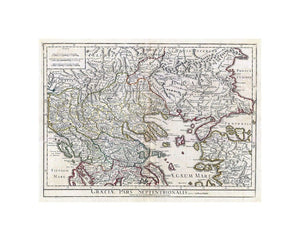 A large and dramatic Delisle map of the northern Greece, the Balkans, and Macedonia. Covers from Dalmatia east to the Black Sea (Pontus Euxinus) and south as far as Achaia, Cyprus, and Asia Minor. Includes much of the Aegean Sea and parts of the Adriatic