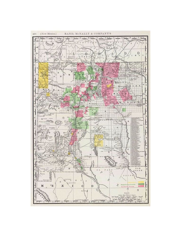 Rand, McNally and Co.'s business atlas map of New Mexico. Copyright, 1888, by Rand, McNally and Co. (Chicago, 1897), Rand, McNally and Co.'s indexed atlas of the world containing large scale maps of every country and civil division upon the face of the g
