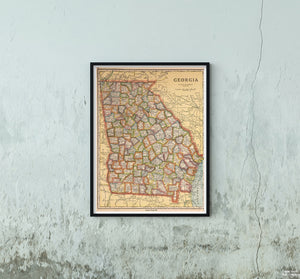 Georgia. (Copyrighted by) National Map Company, Indianapolis. (to accompany) Official Paved Road and Commercial Survey of the United States., Official Paved Road and Commercial Survey of the United States.