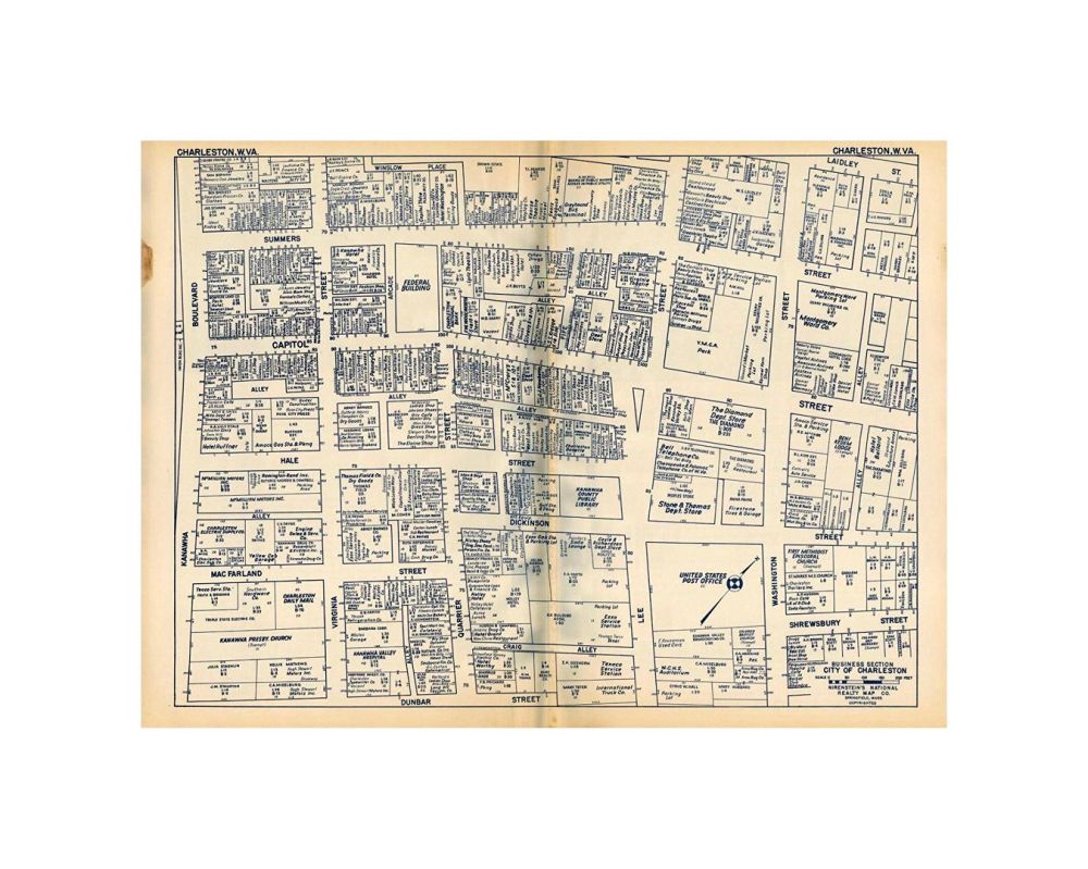 Nirenstein's Real Estate Atlas, States of PA, VA and WV, Charleston 1950