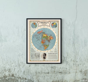CBS American School of the Air, Air Age Map of the World, A Polar Projection., CBS American School of the Air, Air Age Map of the World, A Polar Projection.,
