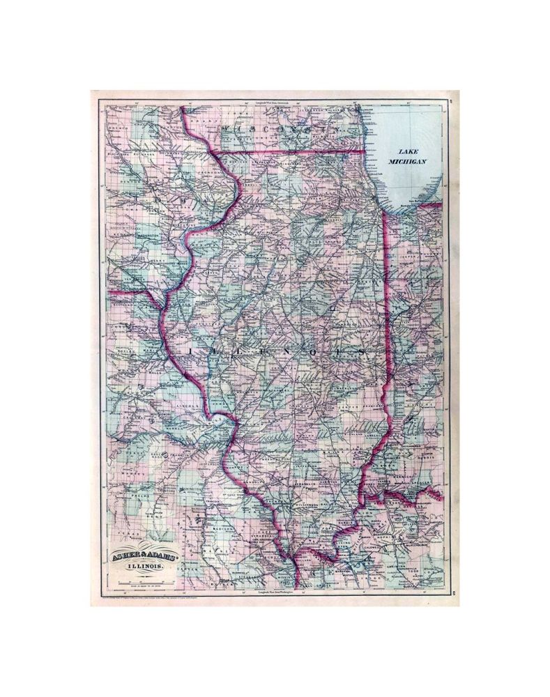 Asher and Adams' Illinois. Entered according to Act of Congress 1875 by Asher and Adams in, the Office of the Librarian of Congress at Washington., Asher and Adams' New Columbian Rail Road Atlas and Pictorial Album of American Industry, Comprising a Seri
