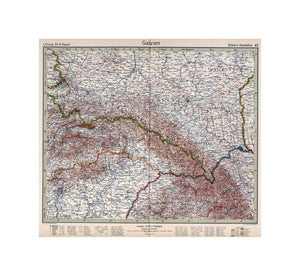 45. Galizien. Galicia., Stieler's Atlas of Modern Geography. 254 Maps and Insets on 108 Sheets Engraved on Copper. Tenth (Centenary) Edition. Completely Revised and Largely Redrawn under the Direction of Professor H. Haack in, Justus Perthes' Geogr. Inst