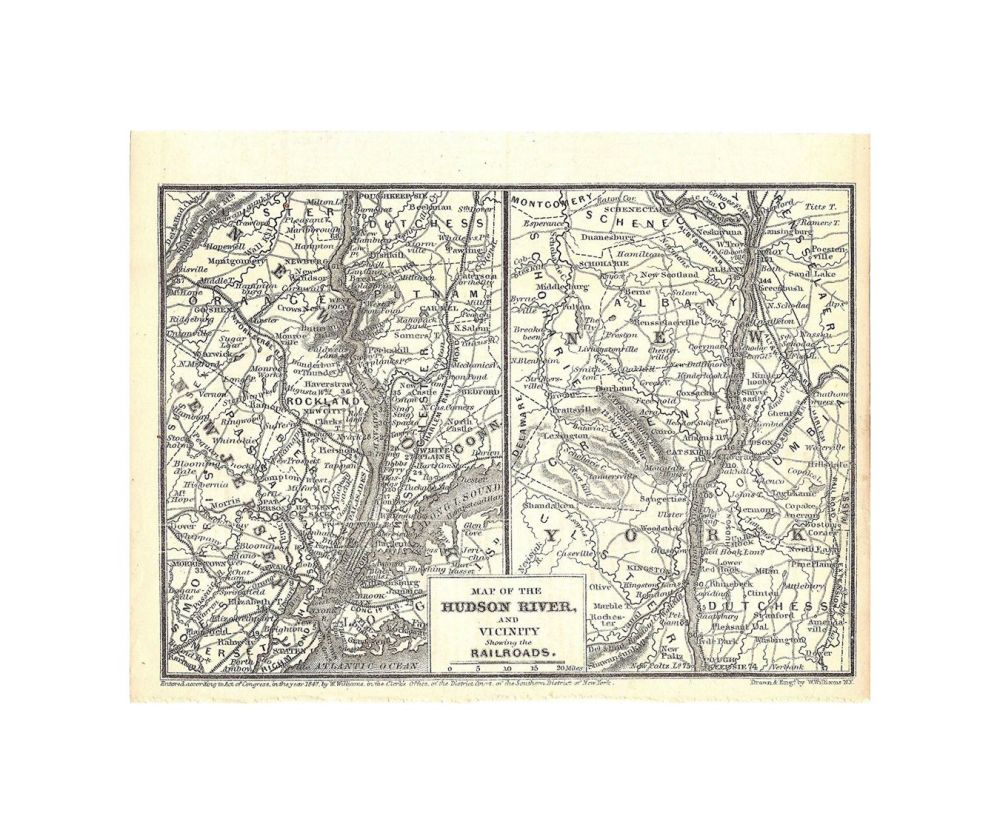 Railroad Maps of the United States, Hudson River Valley 1848