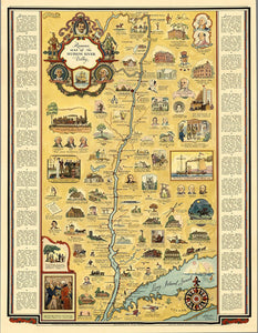 Romance Map of the Hudson River Valley. Copyright, 1937 by Marguerite Hess Parish - Compiler. Rand McNally and Co., Chicago, Publisher. Josephine Wilhelm Wickser, Consultant., Romance Map of the Hudson River Valley. Copyright, 1937 by Marguerite Hess Par