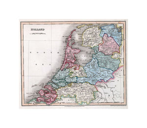 Holland., A General Descriptive Atlas Of The Earth, Containing Separate Maps Of The Various Countries And States, From Original Drawings. With A Short Account Of Each Country, Descriptive Of Its Geographical Features, Chief Towns And Cities, Population,