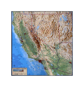 Wall Map, California -- Physical 1997, Historic Antique Vintage Map Reprint