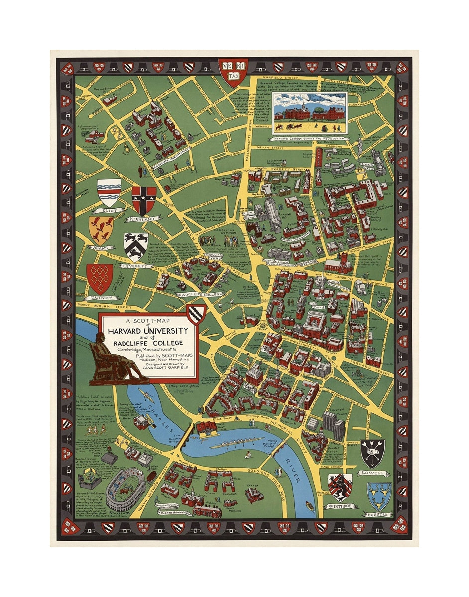 A Scott-Map of Harvard University and of Radcliffe College, Cambridge, Massachusetts., A Scott-Map of Harvard University and of Radcliffe College, Cambridge, Massachusetts.,