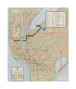 New York City Transit Maps, NYC World's Fair Subway Map 1964