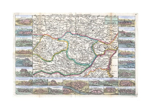 A very scarce, c. 1710, map of Transylvania and Moldova by Daniel de la Feuille. Depicts the region of eastern Europe just west of the Black Sea, south of the Ukraine, and north of Bulgaria. Features inset views of 25 important regional trading centers: