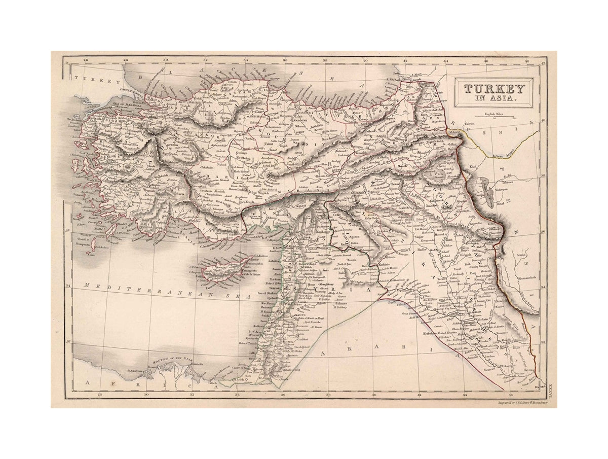 Turkey in, Asia., Black's General Atlas: A Series Of Fifty-Four Maps From The Latest And Most Authentic Sources. Engraved On Steel, in, The First Style Of The Art, By Sydney Hall. Edinburgh: Adam And Charles Black, North Bridge; Longman and Co.; Simpkin,