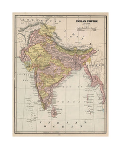 Indian Empire., Cram's Unrivaled Family Atlas of the World. Copyright 1882, by Geo. F. Cram, Chi. Ill., An unknown (to Phillips) first edition published in, 1882 (the first Phillips listing is 1883). Most of the U.S. state maps are entirely different fro