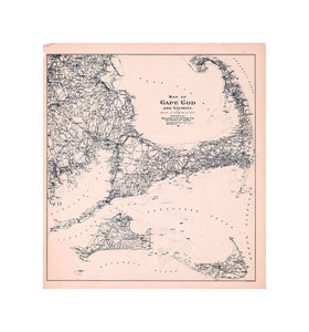 Northeast U.S. State and City Maps, Cape Cod and Martha's Vineyard and Nantucket and Provincetown 1910 circa