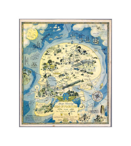 Pictorial Map Showing the Isle of Pleasure., 1931, Historic Antique Vintage Map Reprint