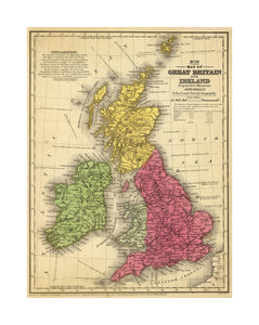 Map of Great Britain, and Ireland. Engraved to illustrate Mitchell's school and family geography. J.H. Young Sc. Entered... 1840 by S. Augustus Mitchell... Eastern District of Pennsylvania., Mitchell's school atlas: comprising the maps, etc., designed to