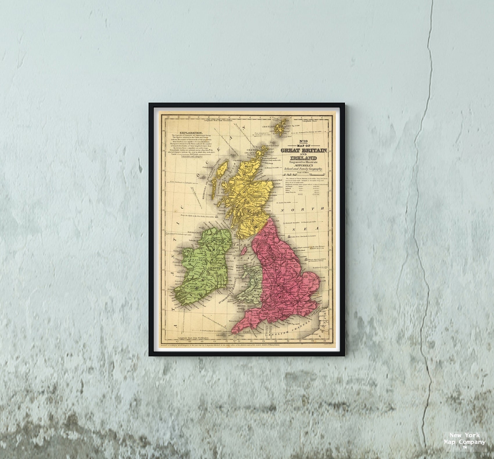 Map of Great Britain, and Ireland. Engraved to illustrate Mitchell's school and family geography. J.H. Young Sc. Entered... 1840 by S. Augustus Mitchell... Eastern District of Pennsylvania., Mitchell's school atlas: comprising the maps, etc., designed to