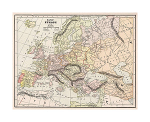Map of Europe A.D. 1400. By I.S. Clare. (to accompany) Cram's atlas of the world, ancient and modern: new census edition -- indexed., Cram's atlas of the world, ancient and modern: new census edition -- indexed. Geographical, historical and statistical p