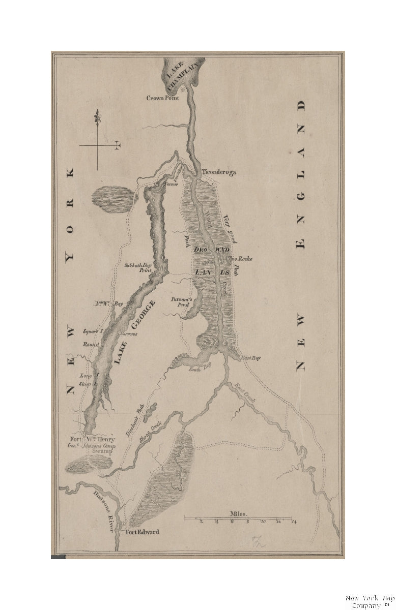 1850 (Inferred) map of New York, N.Y. Lake George, Fort Ticonderoga and vicinity Publisher/Notes: