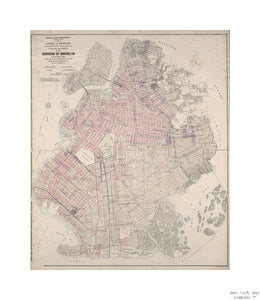 1900 map of New York Record of searches in relation to the legal status of avenues and streets in the borough of Brooklyn. Publisher/ Topographical Bureau
