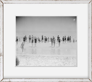 Photo: Beach scene, swimmers, East Hampton, Long Island, New York, NY, Arnold Genthe, 1