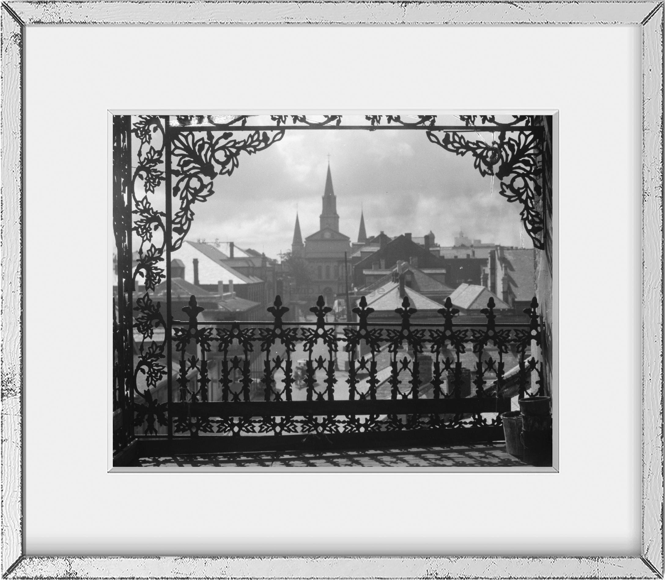 Photo: A vista through iron lace, New Orleans St. Louis Cathedral viewed through Iron