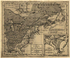1762 map An accurate map of the British Empire in Nth. America as settled by the Preliminaries in 1762 - New York Map Company