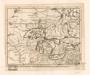 1755 Map of the five Great Lakes with part of Pensilvania, New York, Canada, and Hudsons Bay Territories andc | Great Lakes Region | Great Lakes Region North America | North America Scale ca. 1:6,750,000. - New York Map Company