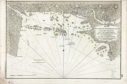 1779 map Plan de la baie et du havre de Casco et des îles adjacentes,. Map Subjects: Casco Bay | Casco Bay Me | Harbors | Maine | Nautical Charts |