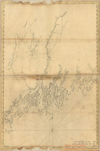 1776 map Coast of Maine from Mosquito Head to Spurwink River. Map Subjects: Atlantic Coast | Atlantic Coast Me | Coasts | Maine |