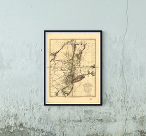 Vintage map of the Province of New-York, reduc'd from the large drawing of that Province, compiled from actual surveys by order of His Excellency William Tryon, Esqr., Captain General and Governor of the same, by Claude Joseph Sauthier; to which is added