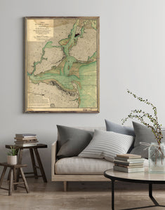 1778 Map | Harbors | Hudson River | Hudson River N.Y. And N.J | Nautical Charts | New Jersey | New York | New York State | New York Harbor N.Y. And N.J | United States | Carte de l'entree de la riviere d'Hudson, depuis Sandy-Hook jusques a New-York avec