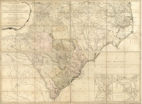 1775 Map An accurate map of North and South Carolina with their Indian frontiers - New York Map Company