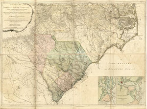 1775 Map An accurate map of North and South Carolina with their Indian frontiers - New York Map Company