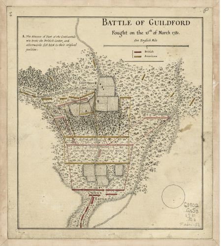 Map of Battle of Guildford fought on the 15th of March 1781. Greensboro Region|N - New York Map Company