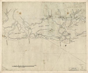 1780 map Sketch of the coast from South Edisto to Charles Town, 1st March 1780.