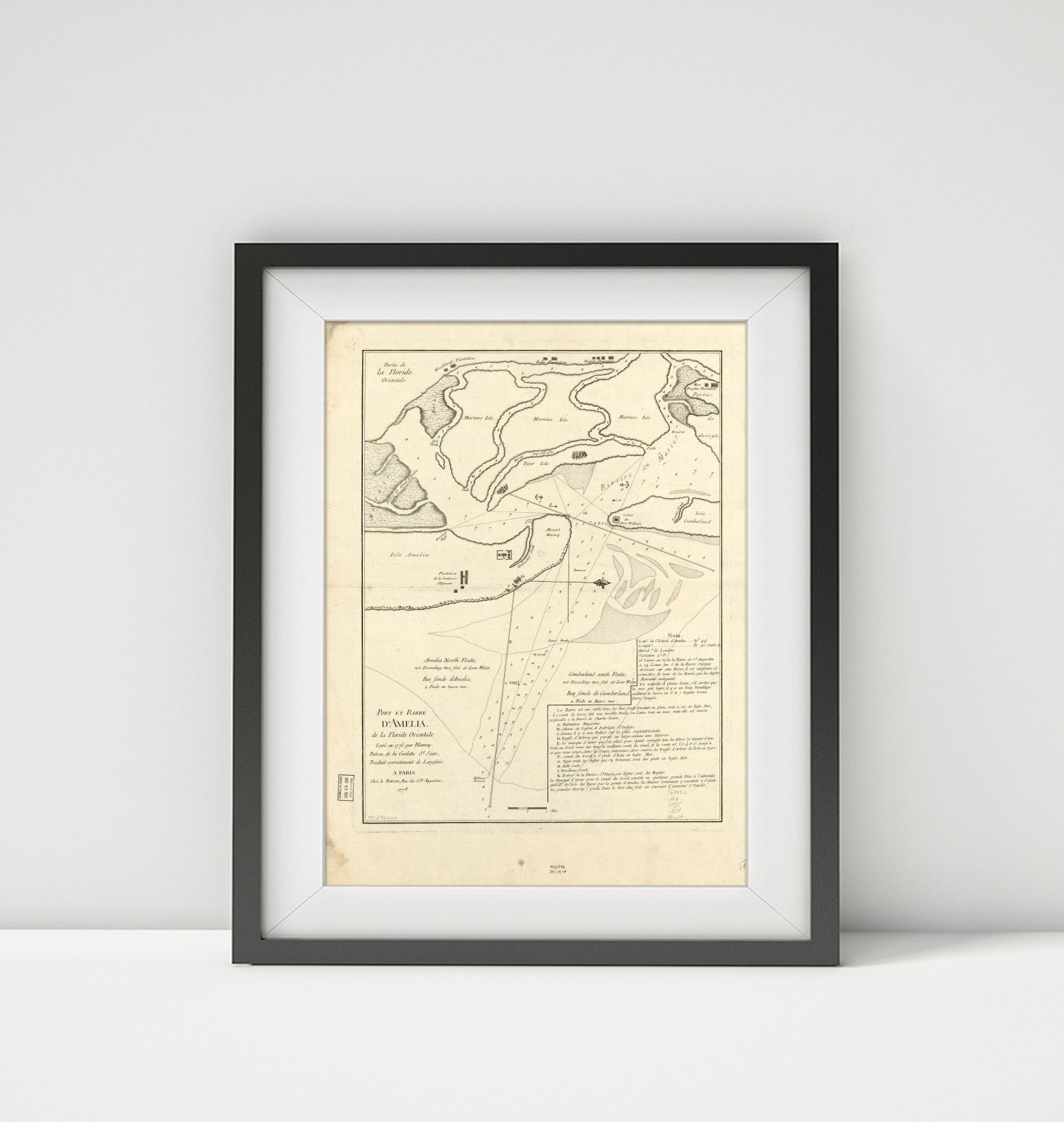 1778 Map|Subject: Amelia Island|Amelia Island Fla|Florida|Harbors|Nautical Chart - New York Map Company
