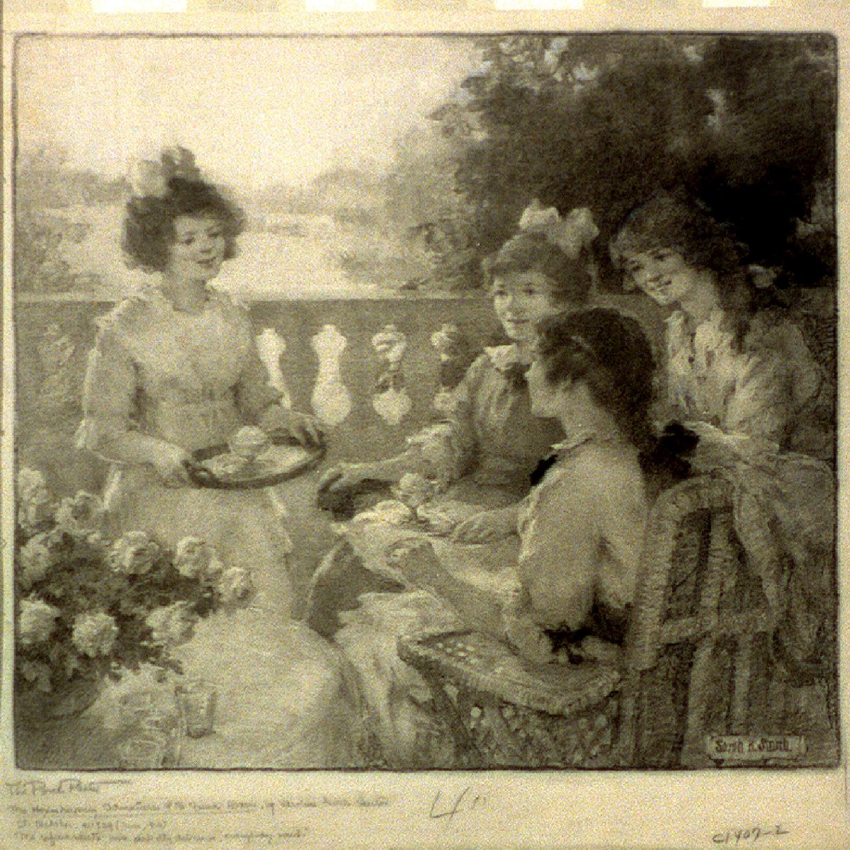 Photo: Porch Party, Refreshments, Perfectly Delicious, 1914?, Sarah K Smith, Tea Part